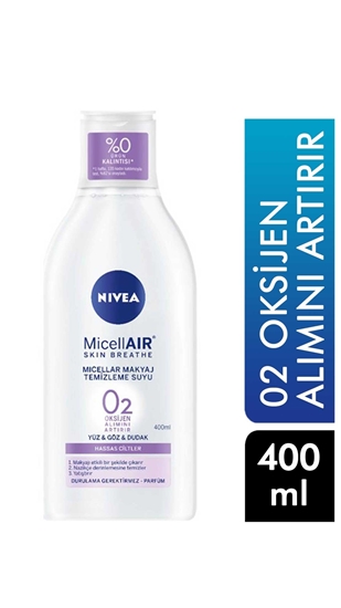 Picture of  Nivea MicellAIR Cleansing Water 400 ml Skin Breathe Sensitive Skin O2