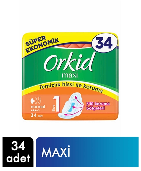 Picture of P-Orkid Maxi Normal Süper Ekonomik Paket Hijyenik Ped 1 Boy 34'lü