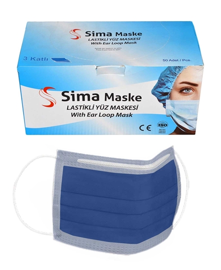 Picture of  3 Layer Wired Sima Mask 50 Packs Navy Blue