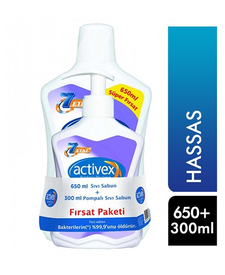 Picture of Activex Antibakteriyel Sıvı Sabun 650+300 ml Hassas