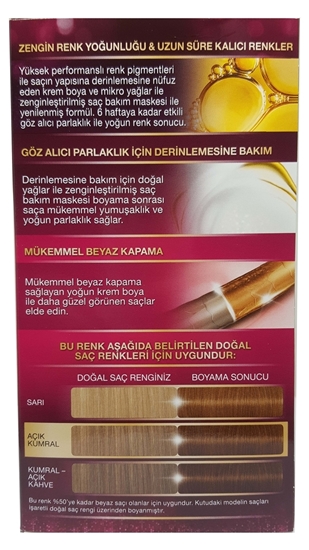 Picture of P-Palette Deluxe Altın Karamel 7-554 Tüp Krem Saç Boyası 50 ml