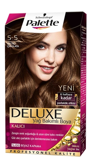 Picture of P-Palette Deluxe Işıltılı Çikolata 5-5 Tüp Krem Saç Boyası 50 ml