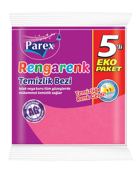 Picture of Parex Rengarenk Temizlik Bezleri 5'li Eko Paket