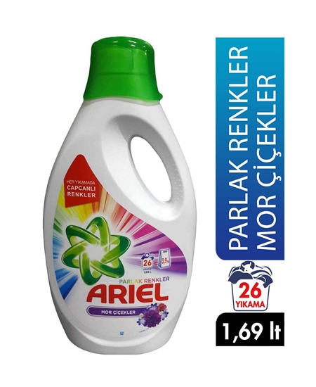 Picture of  Ariel Liquid Laundry Detergent 1.69 Lt Bright Colors Purple Flowers