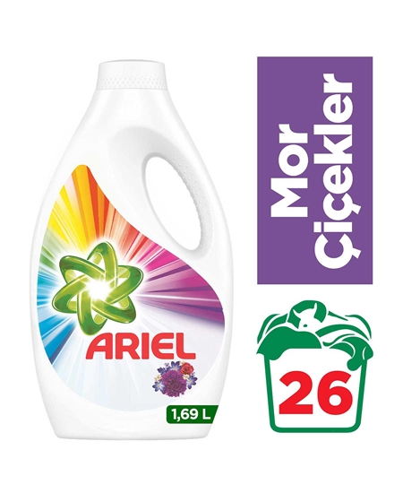 Picture of  Ariel Liquid Laundry Detergent 1.69 Lt Bright Colors Purple Flowers