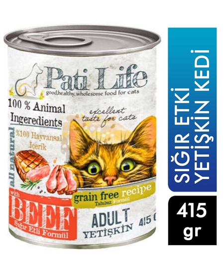 Picture of Pati Life Kedi Maması Sığır Etli Konserve 415 g