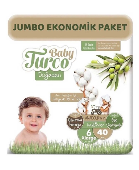 Picture of Baby Turco Doğadan Bebek Bezi 6 Numara Extra Large 40 lı