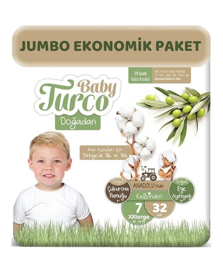 Picture of Baby Turco Doğadan Bebek Bezi 7 Numara XX Large 32 li