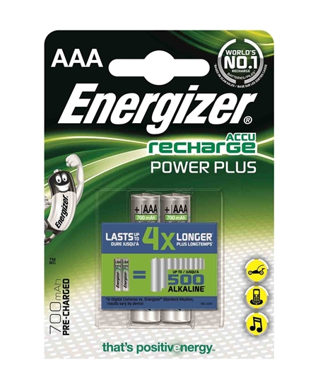 Picture of Energizer Power Plus Şarjlı 2 li Blister AAA 700 mAh FSB2/P