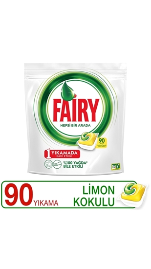 Picture of P-Fairy All in One Lemon Perfumed Dishwasher Tabs 90's