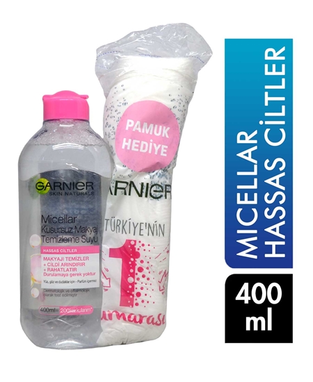 Picture of Garnier Makyaj Temizleme Suyu 400 ml Micellar + Pamuk Hediyeli