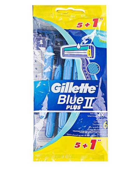 Picture of Gillette Blue II Plus Disposable 6's (5+1)