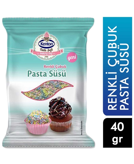 Picture of KENTON TATLI ŞEFİ ÇUBUK PASTA SÜSÜ RENKLİ 40g  YENİ