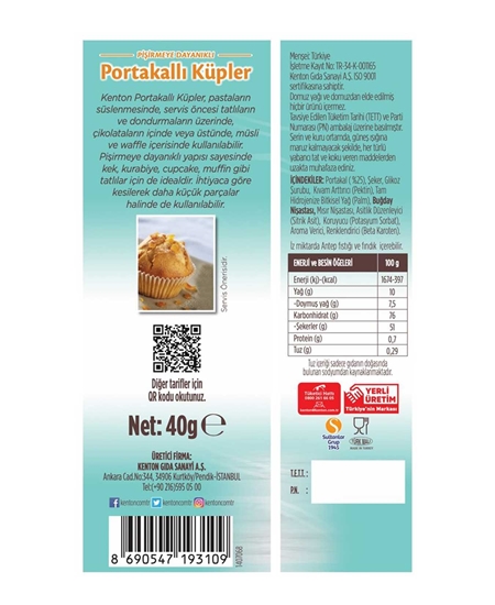 Picture of KENTON TATLI ŞEFİ MEYVELİ KÜPLER PORTAKALLI 40g  YENİ