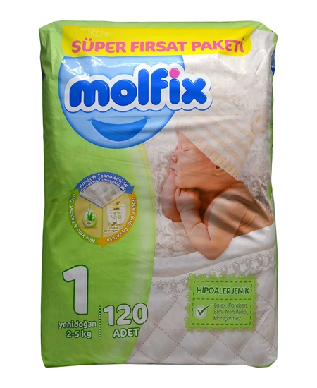 Picture of  Molfix Baby Diapers Size 1 120 Pieces Super Offer