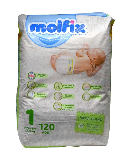 Picture of  Molfix Baby Diapers Size 1 120 Pieces Super Offer