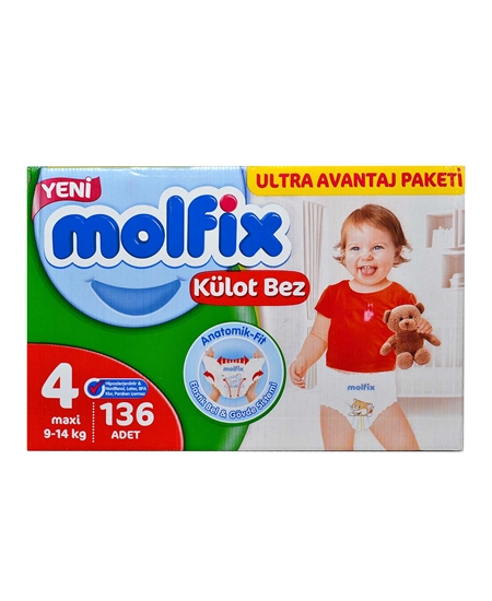 Picture of Molfix Baby Diapers 136 pcs Ultra Advantage Pack 4 Maxi 9-14 kg