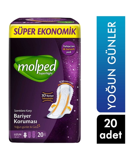 Picture of  Molped Sanitary Pad 20 Night Supernight Long