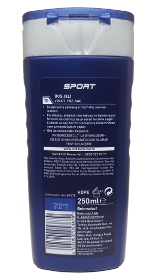 nivea, nivea men, nivea men duş jeli, erkek duş jeli, vücut şampuanı, yüz şampuanı, nivea men Sport Fresh duş jeli 250 ml satın al, nivea men Sport Fresh duş jeli 250 ml fiyat