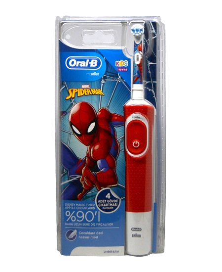 Picture of Oral B Rechargeable Toothbrush For Kids Spiderman 3+ Ages