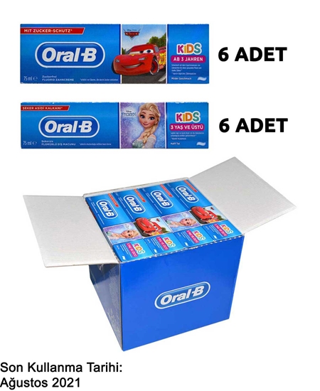 Picture of  Oral B Toothpaste 75 ml x 12 pcs Child 3+ Age Mix Box