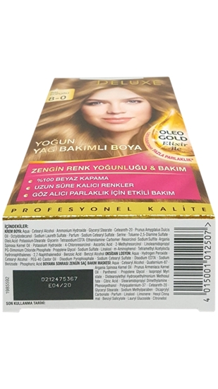 Picture of P-Palette Deluxe Bal Köpüğü Oleo Gold 8-0 Tüp Krem Saç Boyası 50 ml