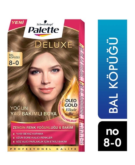 Picture of P-Palette Deluxe Bal Köpüğü Oleo Gold 8-0 Tüp Krem Saç Boyası 50 ml