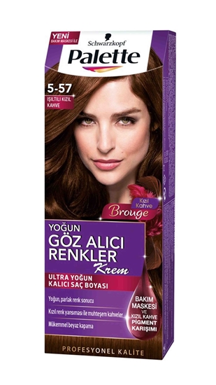 Picture of P-Palette Göz Alıcı Renkler Işıltılı Kızıl Kahve 5-57 Tüp Krem Saç Boyası 50 ml