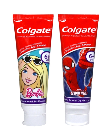 colgate, colgate diş macunu, diş macunu, çocuk diş macunu, colgate çocuk diş macunu, barbie diş macunu, spiderman diş macunu