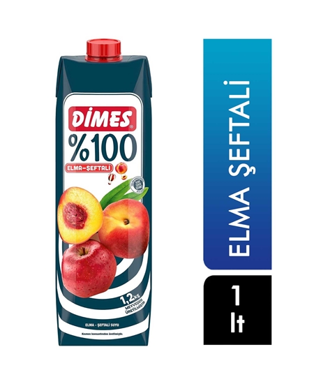 Picture of P-Dimes %100 Meyve Suyu 1 lt Elma Şeftali