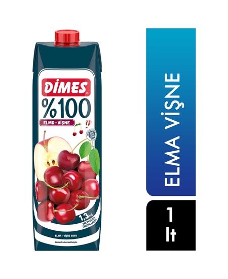 Picture of P-Dimes %100 Meyve Suyu 1 lt Elma Vişne