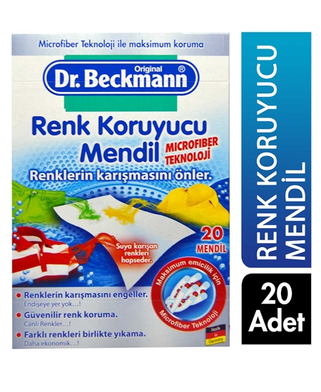 Dr. Beckmann, dr bekman, renk koruyucu mendil, çamaşır renk koruyucu, çamaşır makinesi renk koruyucu, renk koruma mendili, renkli çamaşır yıkama mendili, 20li renk koruyucu mendil, mikrofiber renk koruyucu mendil