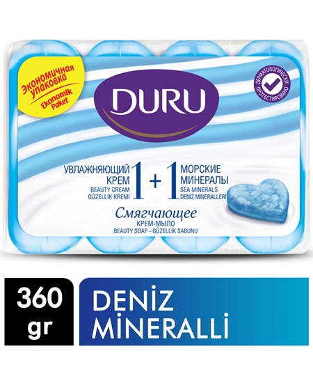 Picture of Duru Kremli Güzellik Sabunu 90 g X 4'lü Paket X 12'li Koli Deniz Mineralleri