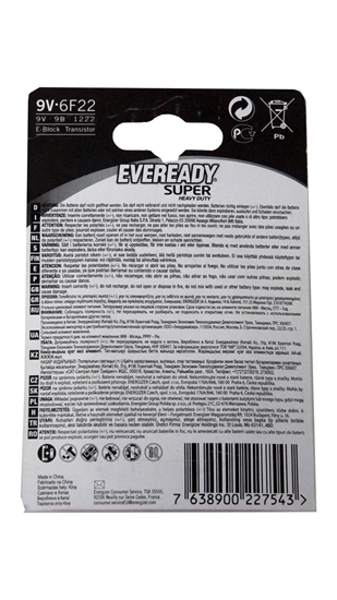 Picture of Eveready 9V Super Tekli Kart 9 Volt Pil