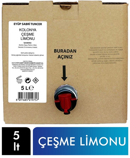 Picture of P-Eyüp Sabri Tuncer Kolonya 5 lt Bag in Box Çeşme Limonu