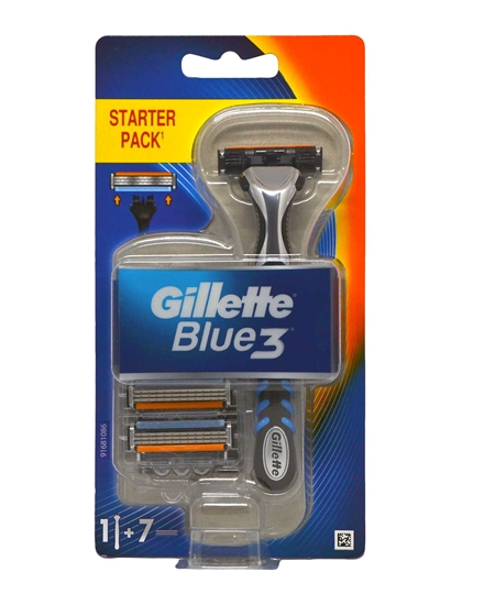 Picture of Gillette Blue3 Shaving Razor 1 Up + 6 Refill Blade