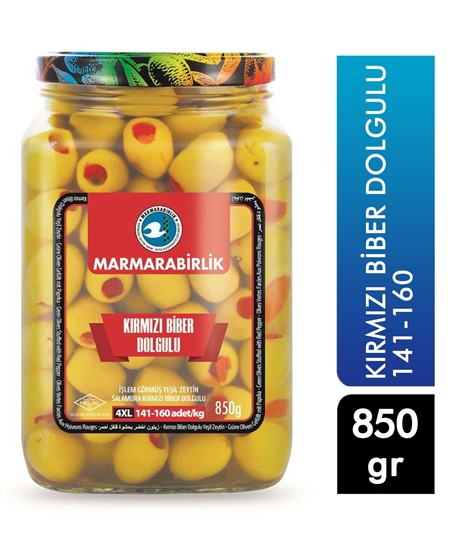 Picture of Marmara Birlik Kırmızı Biber Dolgulu Zeytin 850 gr (141-160)