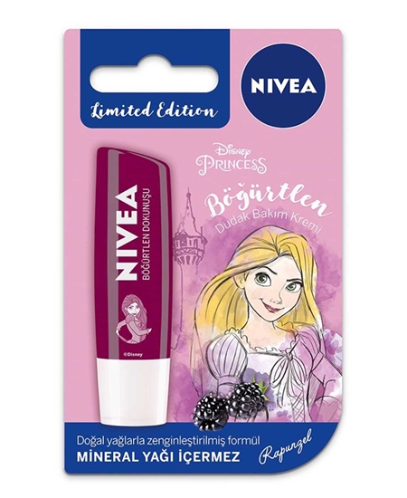 nivea, dudak koruyucu, böğürtlenli dudak koruyucu, meyveli dudak koruyucu, nemlendirici dudak koruyucu, dudak kremi, dudak parlatıcısı, böğürtlenli parlatıcı, böğürtlenli dudak parlatıcısı, disney dudak koruyucu, disney dudak kremi, rapunzel dudak kremi, rapunzel dudak koruyucu