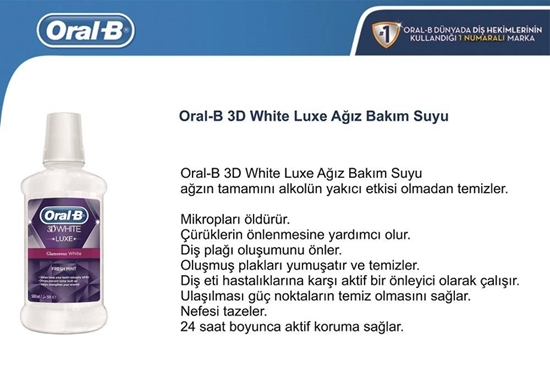 Picture of Oral B Ağız Bakım Suyu 500 ml 3D White Luxe