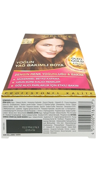 Picture of P-Palette Deluxe Göz Alıcı Kahve Oleo Gold 6-65 Tüp Krem Saç Boyası 50 ml