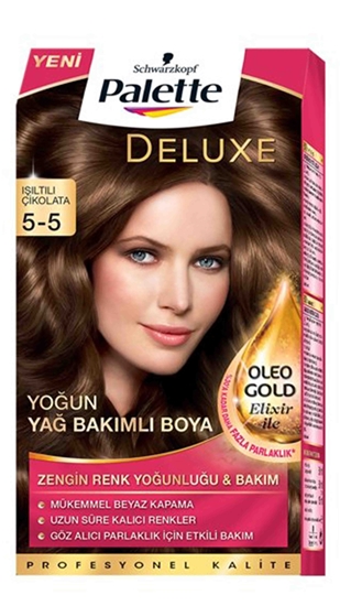 Picture of P-Palette Deluxe Işıltılı Çikolata Oleo Gold 5-5 Tüp Krem Saç Boyası 50 ml