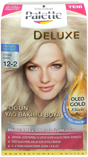 Picture of P-Palette Deluxe Metalik Sarılar Oleo Gold 12-2 Tüp Krem Saç Boyası 50 ml