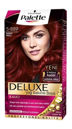 Picture of P-Palette Deluxe Şarap Kızılı 5-889 Tüp Krem Saç Boyası 50 ml