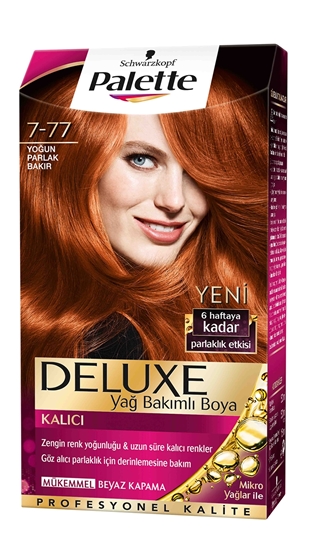 Picture of P-Palette Deluxe Yoğun Parlak Bakır 7-77 Tüp Krem Saç Boyası 50 ml