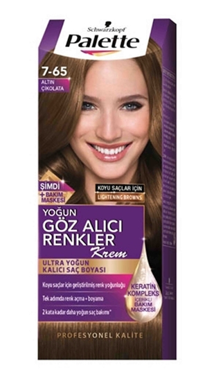 Picture of P-Palette Göz Alıcı Renkler Altın Çikolata 7-65 Tüp Krem Saç Boyası 50 ml