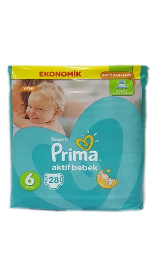 Picture of P-Prima Aktif Bebek  Extra Large Mega Paket 28'Li  Ekonomik Paket Bebek Bezi