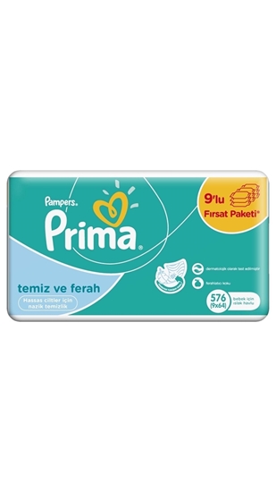 Picture of XPampers Prima Islak Mendil Temiz ve Ferah Mega Paket 9 x 64'lü