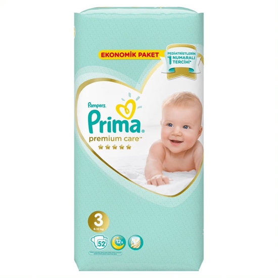 Picture of  Prima Premium Care Baby Diapers Size 3 52 Pieces