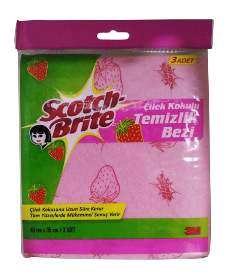 scotch brite çilek kokulu temizlik bezi, scotch brite, temizlik bezi