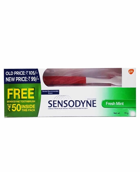 Picture of P-Sensodyne Diş Macunu 70 gr Mint Nane Aromalı  Diş Fırçası Hediyeli